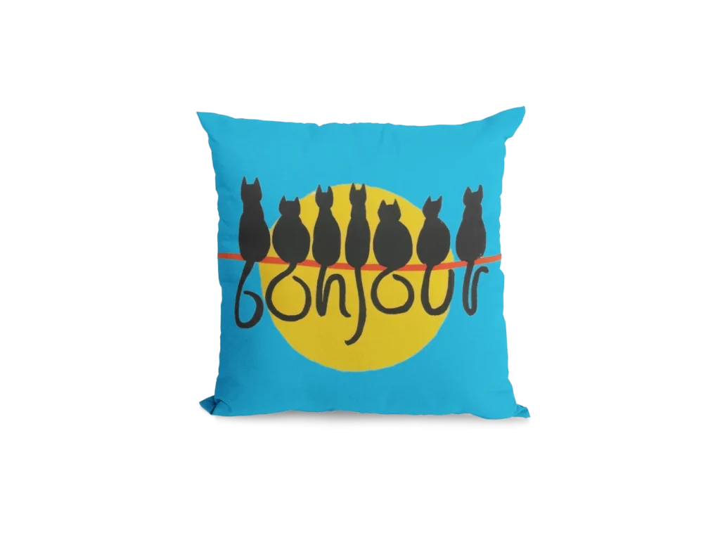 blue Void Cat Pillowcase for black cat lovers bonjour