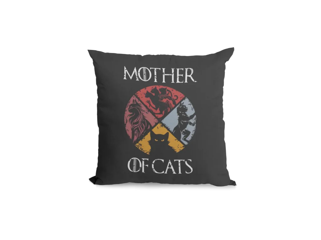 mother of cats black pillowcase for cat lovers