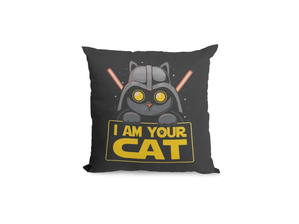 i am your cat black pillowcase