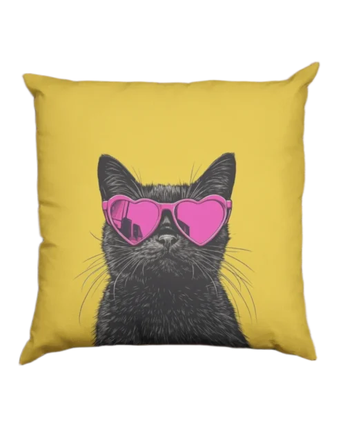 yellow Void Cat Pillowcase for black cat lovers