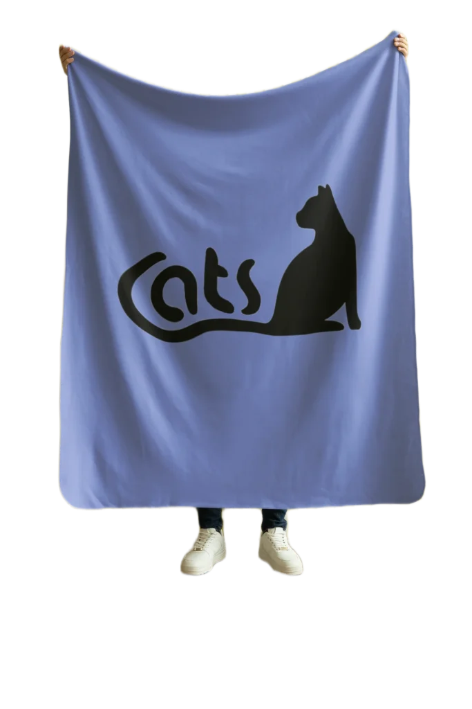 blue flannel blanket for black cat lovers