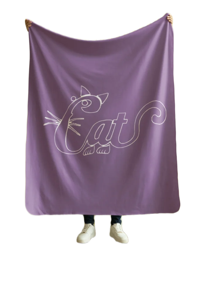 purple flannel blanket for black cat lovers
