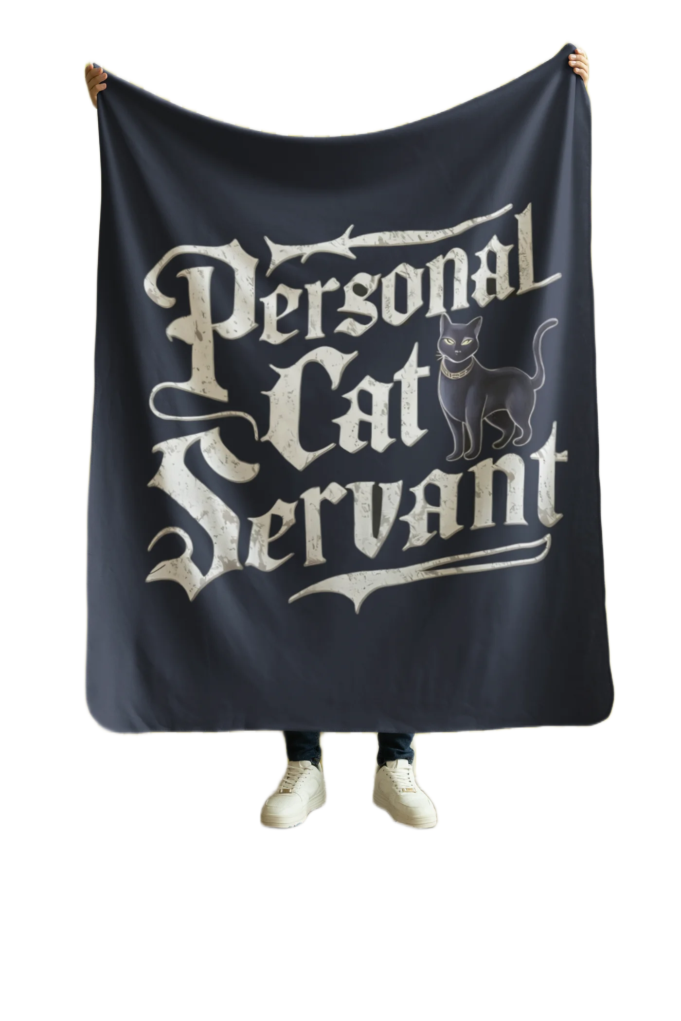 black flannel blanket for black cat lovers