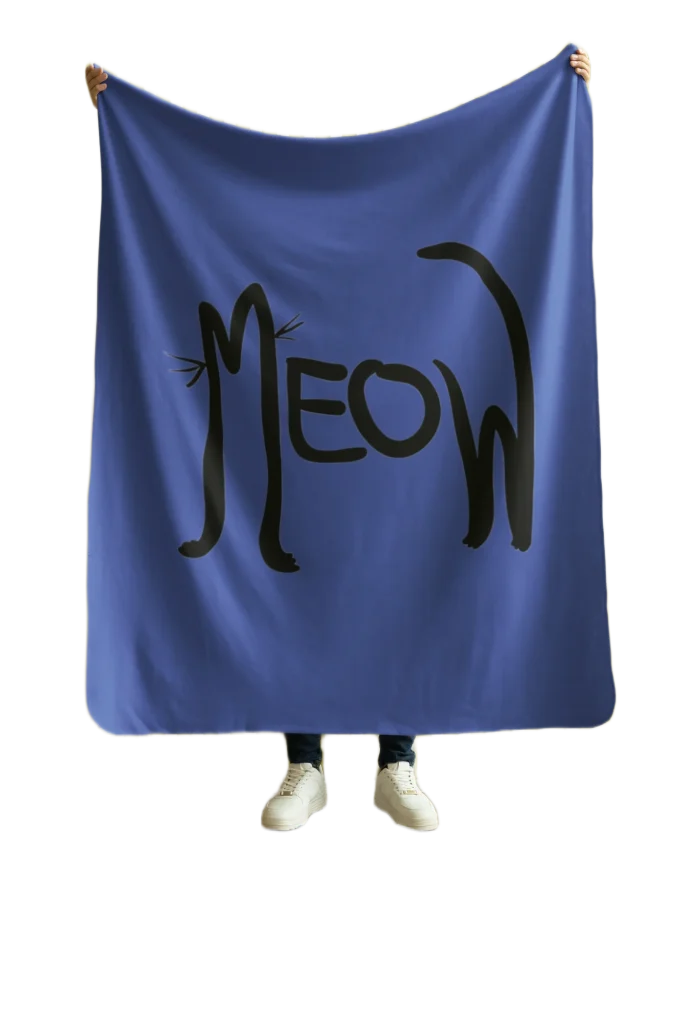 blue flannel blanket for black cat lovers