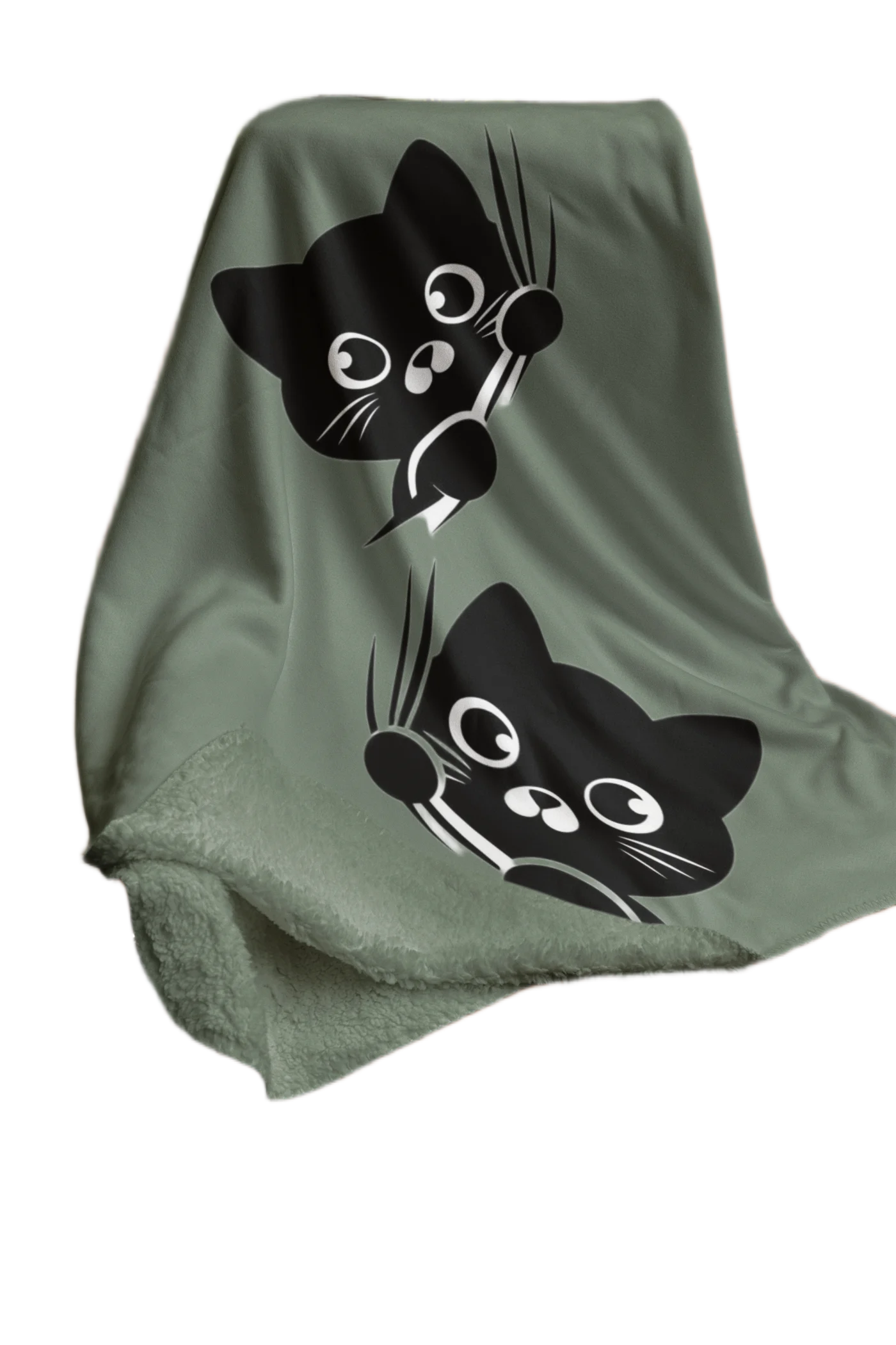 green flannel blanket for black cat lovers