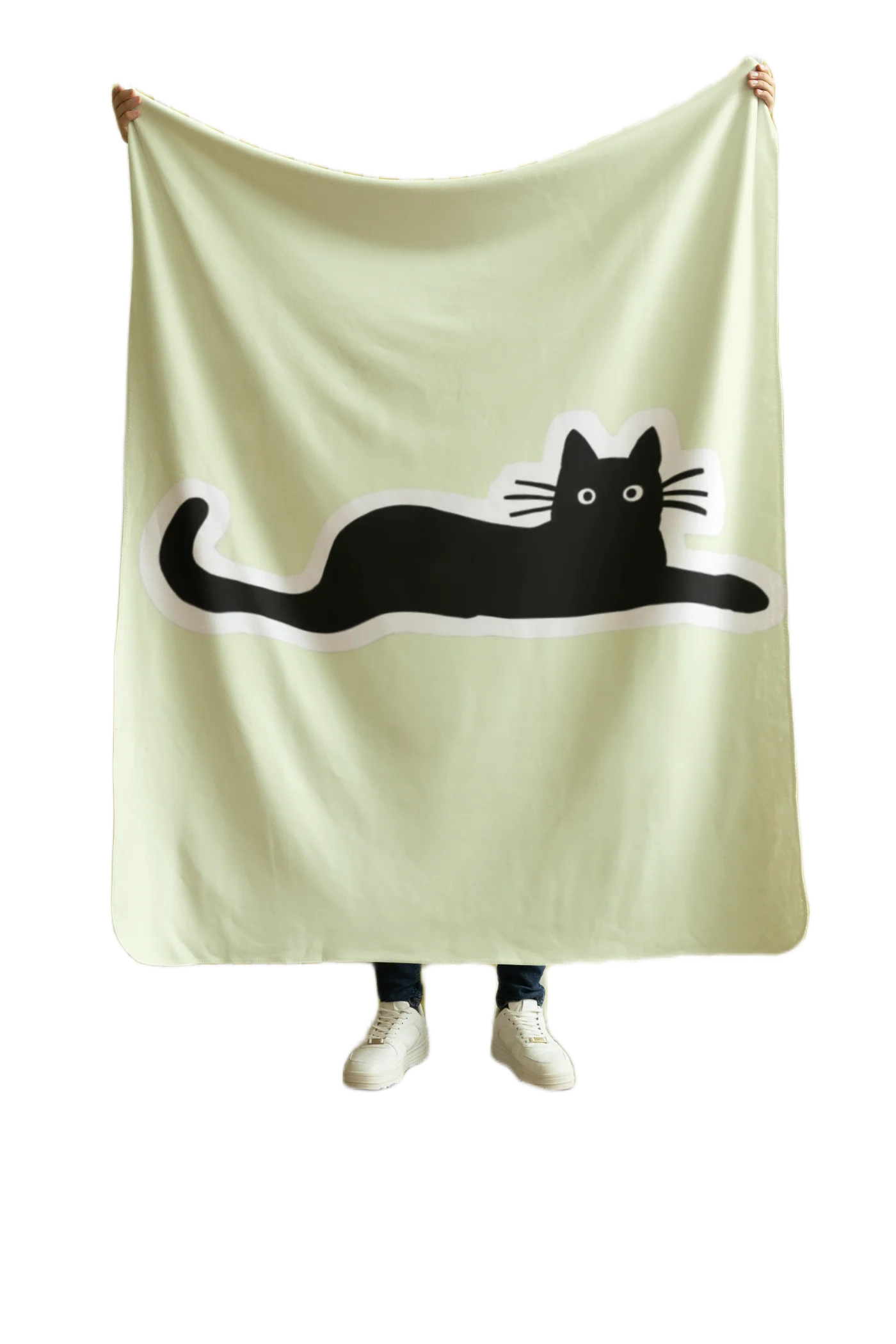 yellow flannel blanket for black cat lovers