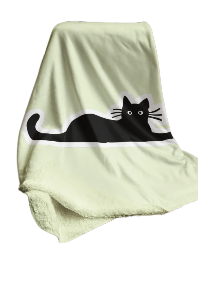 yellow flannel blanket for black cat lovers