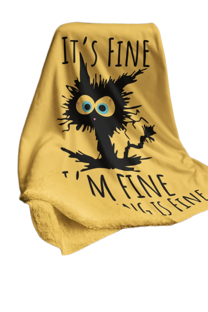 yellow flannel blanket for black cat lovers