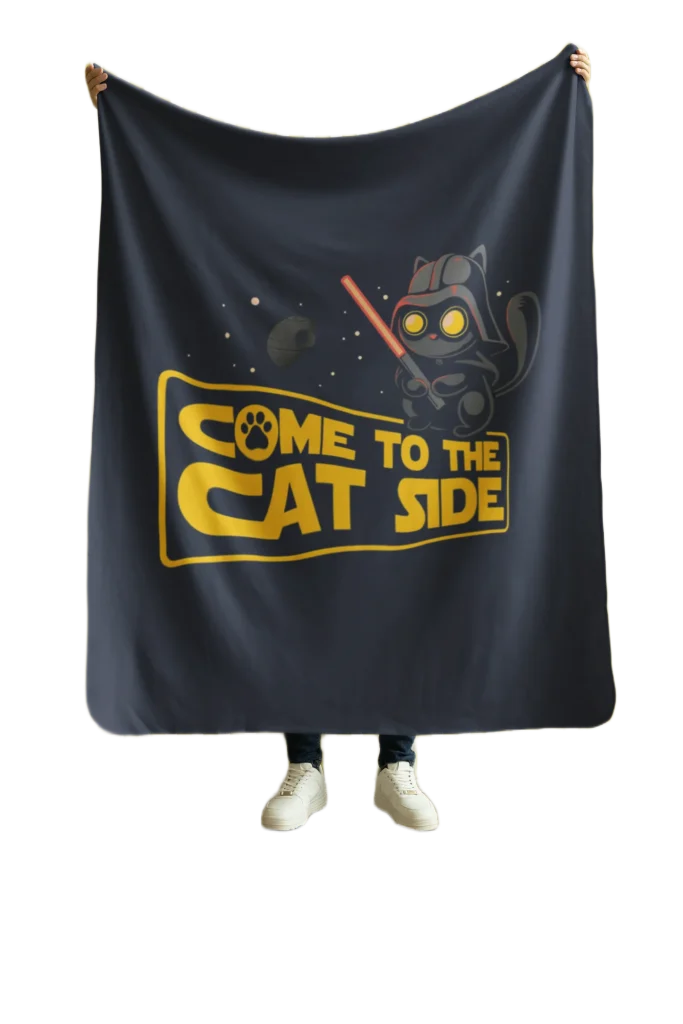 black flannel blanket for black cat lovers