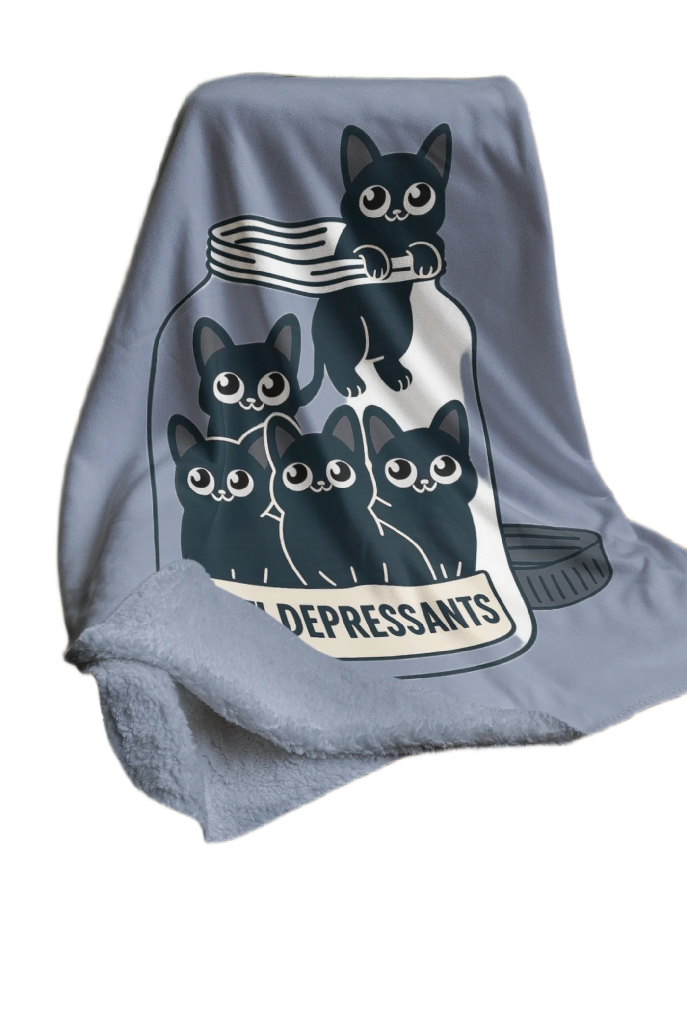 blue flannel blanket for black cat lovers