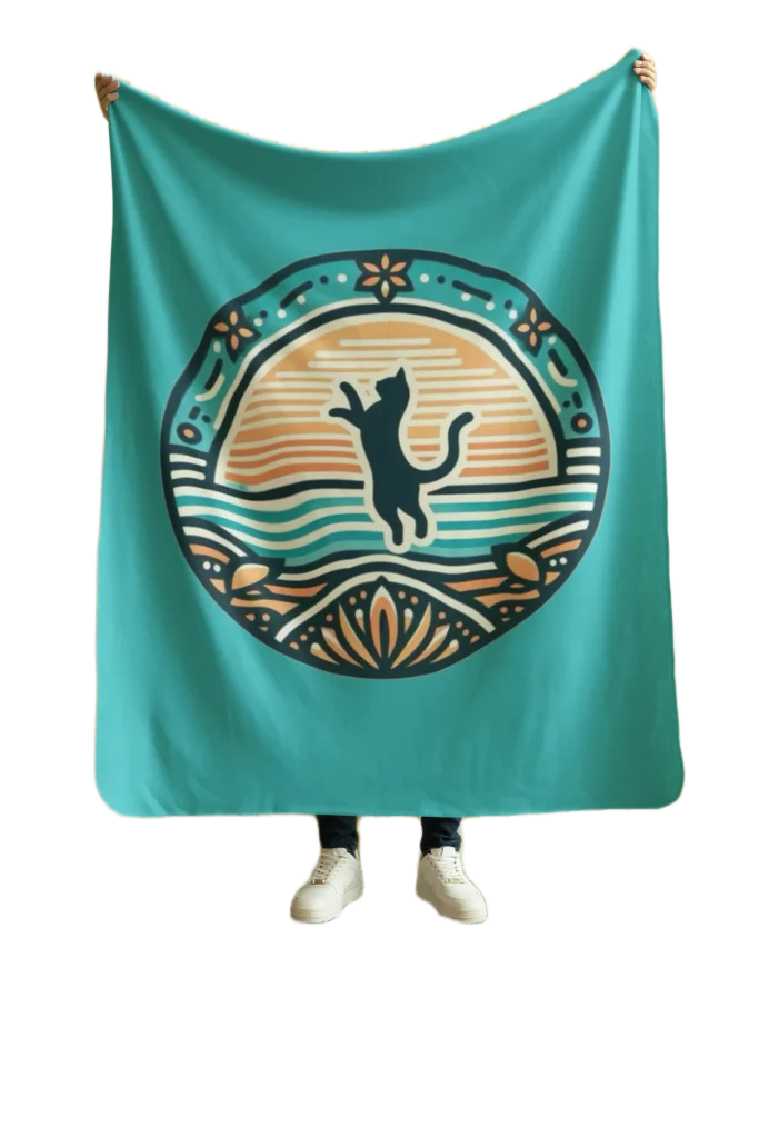 green flannel blanket for black cat lovers