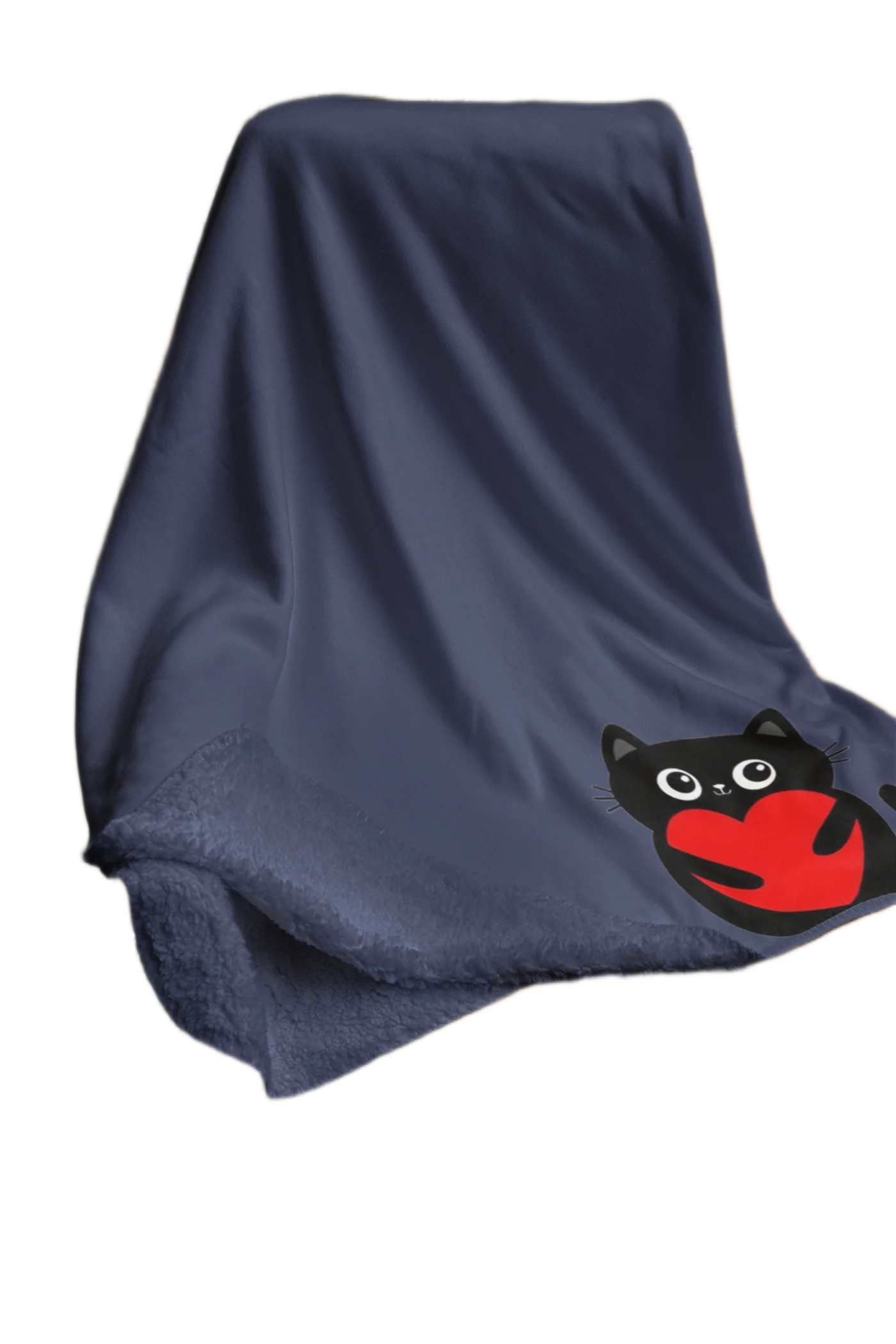 blue flannel blanket for black cat lovers