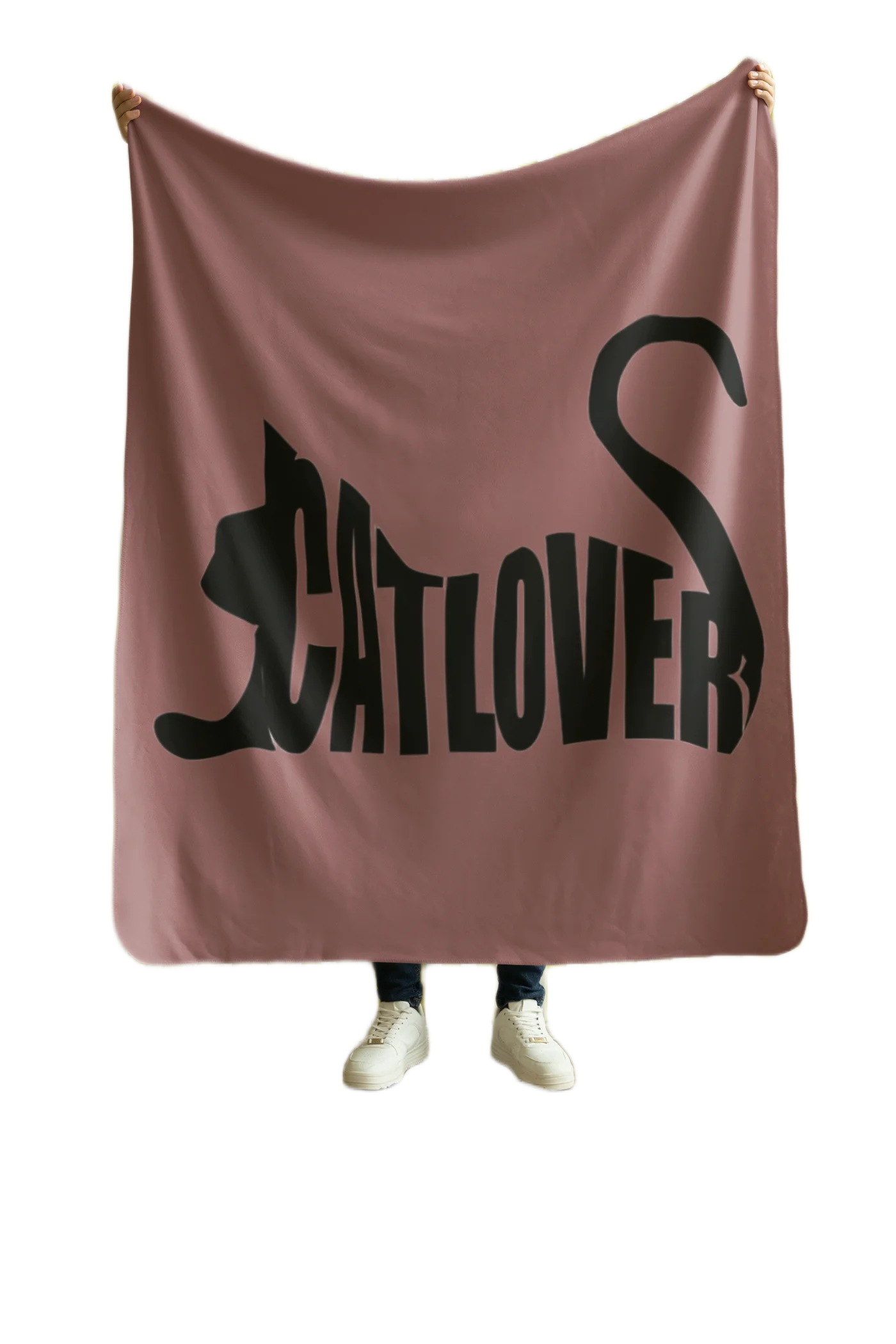 brown flannel blanket for black cat lovers