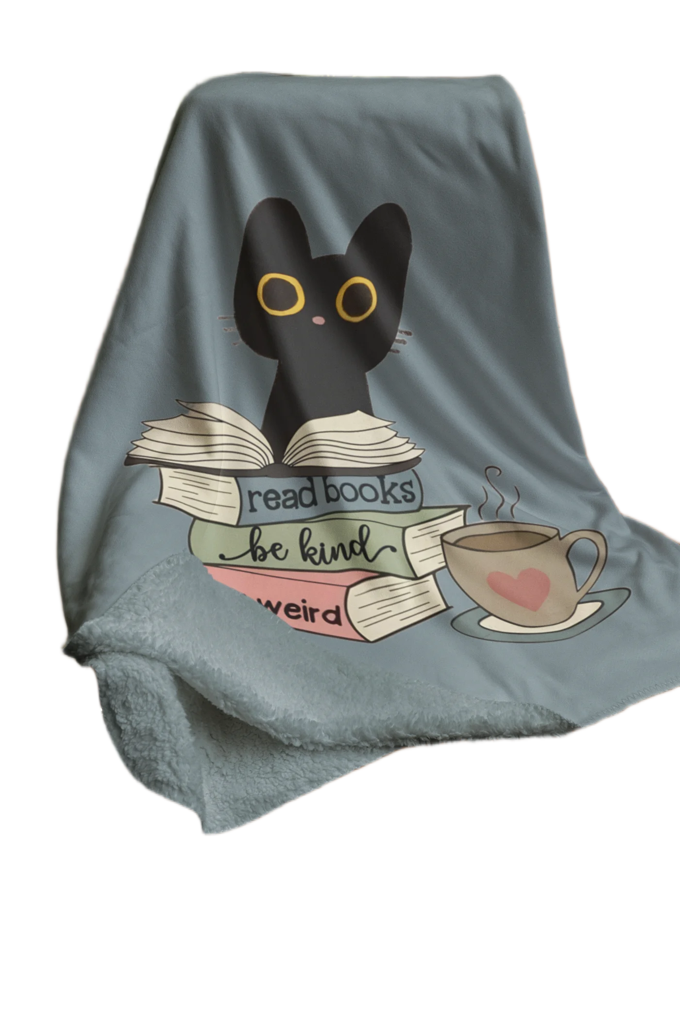 blue flannel blanket for black cat lovers