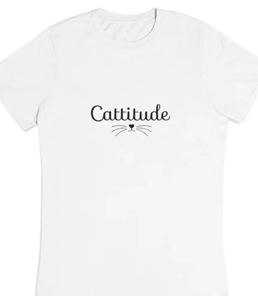 cattitude white t-shirt