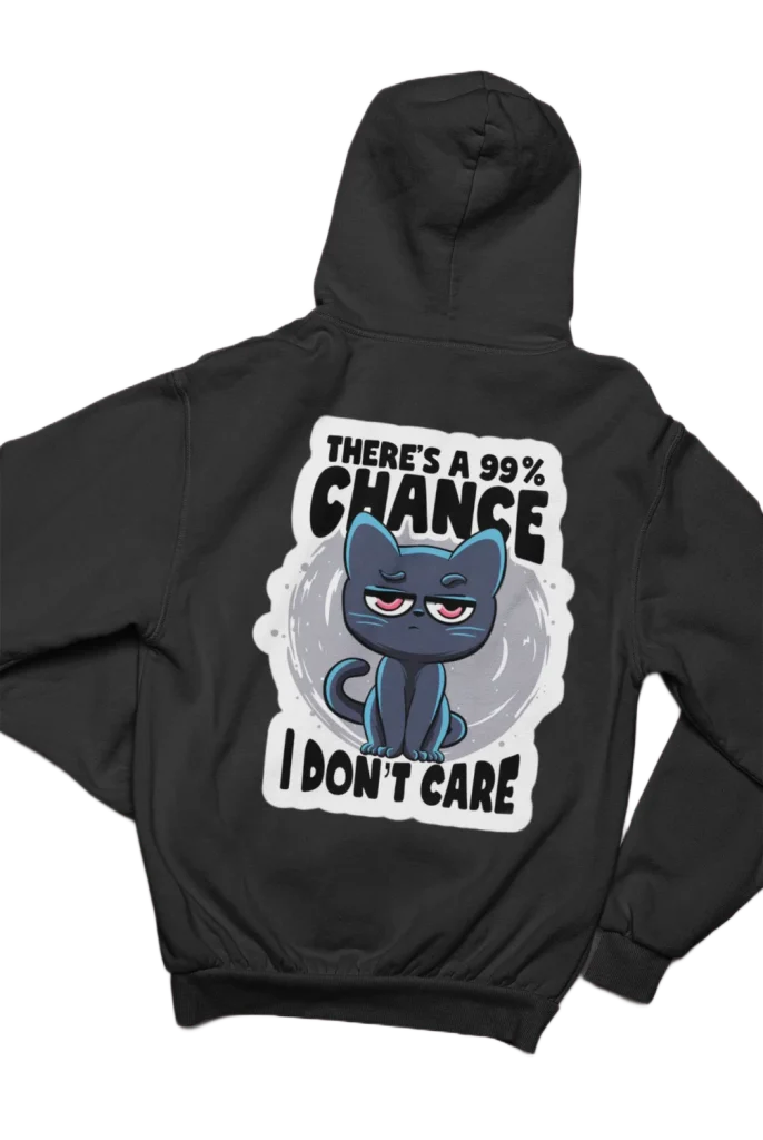 black hoodie with design for black cat lovers