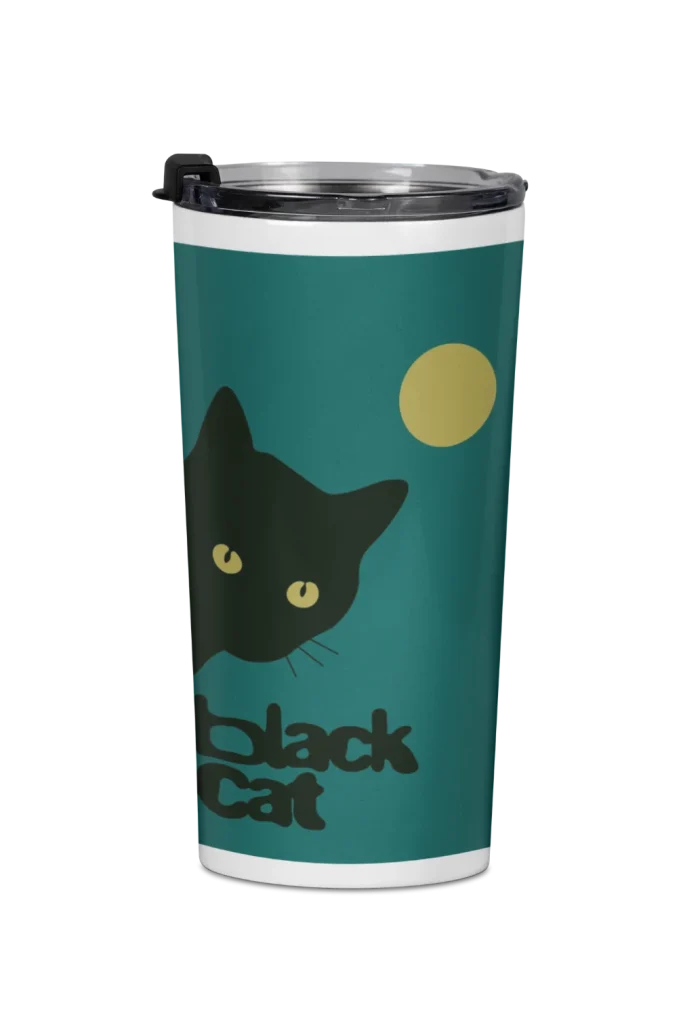 white bottle with fun void cat design